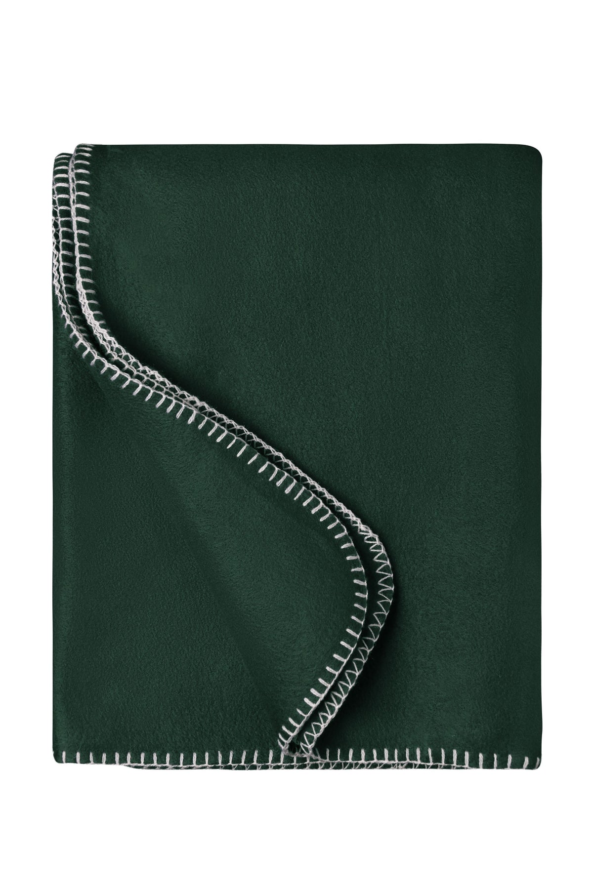 Fleece Blanket - Dark Green/Natural