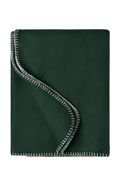 Fleece Blanket - Dark Green/Natural