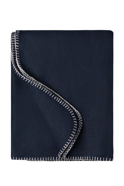 Fleece Blanket - Navy/Natural