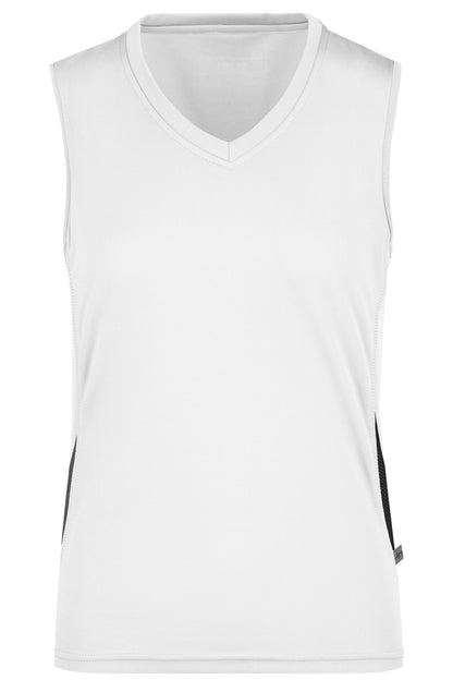 Ladies Running Tank - White/Black