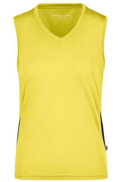 Ladies Running Tank - Yellow/Black
