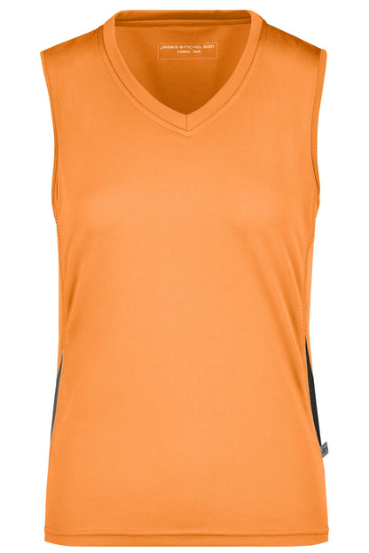 Ladies Running Tank - Orange/Black