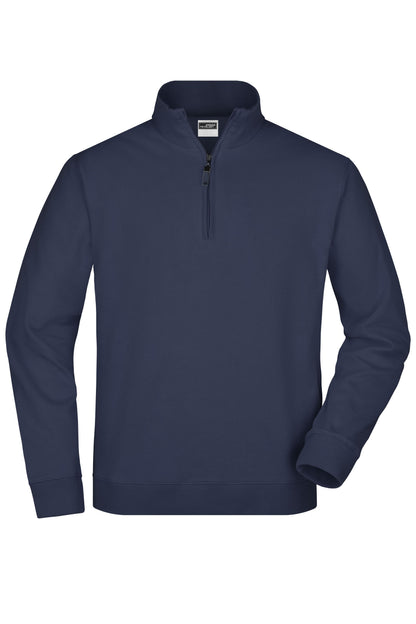 Round Neck Zip - Navy