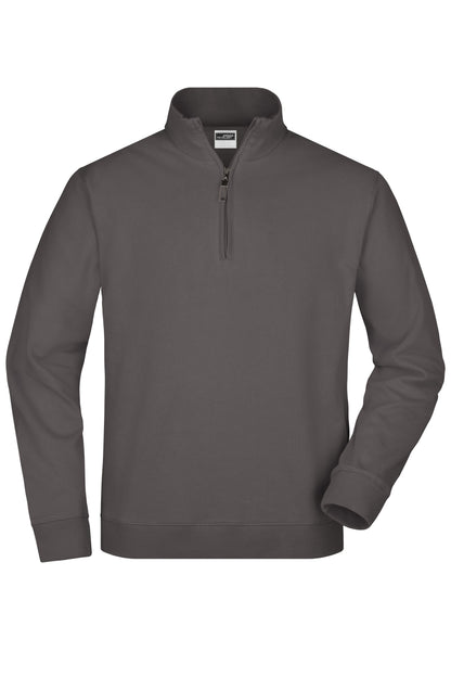 Round Neck Zip - Carbon