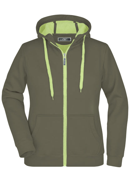 Ladies Doubleface Jacket - Olive/Limegreen