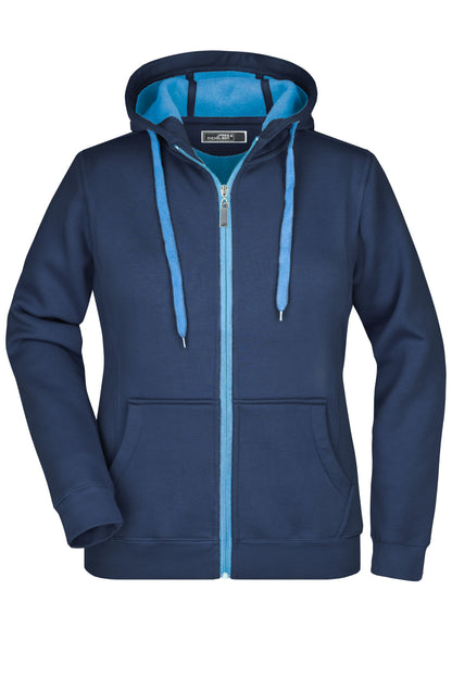 Ladies Doubleface Jacket - Navy/Aqua