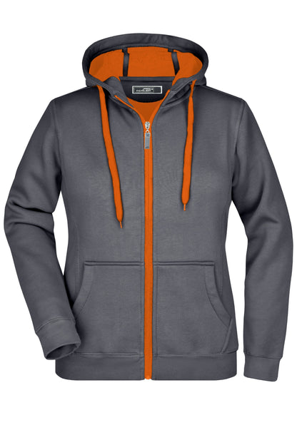 Ladies Doubleface Jacket - Carbon/Orange