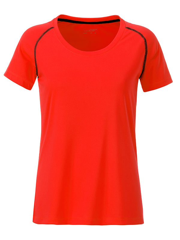 Ladies´Sports T-Shirt - Bright-orange/Black