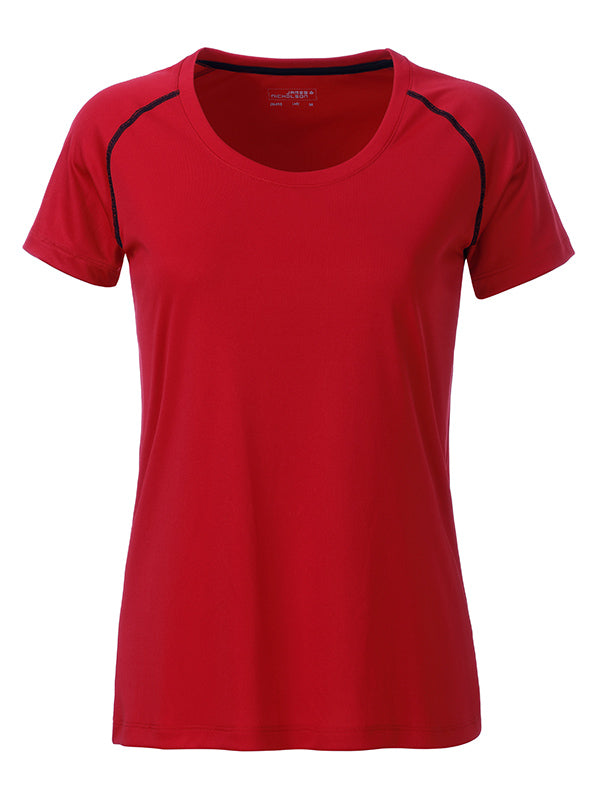 Ladies´Sports T-Shirt - Red/Black