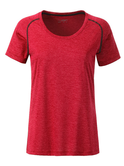 Ladies´Sports T-Shirt - Red-melange/Titan
