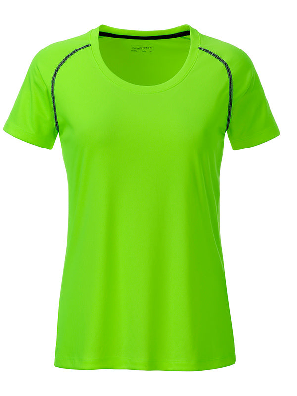 Ladies´Sports T-Shirt - Bright-green/Black