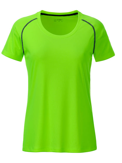 Ladies´Sports T-Shirt - Bright-green/Black