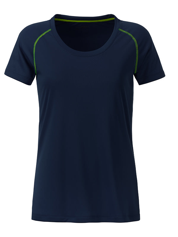 Ladies´Sports T-Shirt - Navy/Bright-yellow