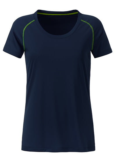 Ladies´Sports T-Shirt - Navy/Bright-yellow