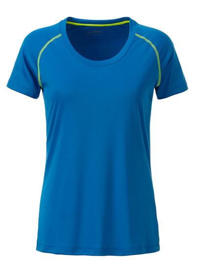 Ladies´Sports T-Shirt - Bright-blue/Bright-yellow