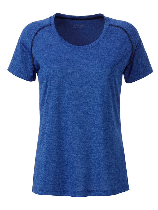 Ladies´Sports T-Shirt - Blue-melange/Navy