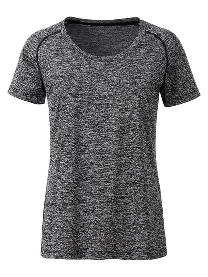 Ladies´Sports T-Shirt - Black-melange/Black