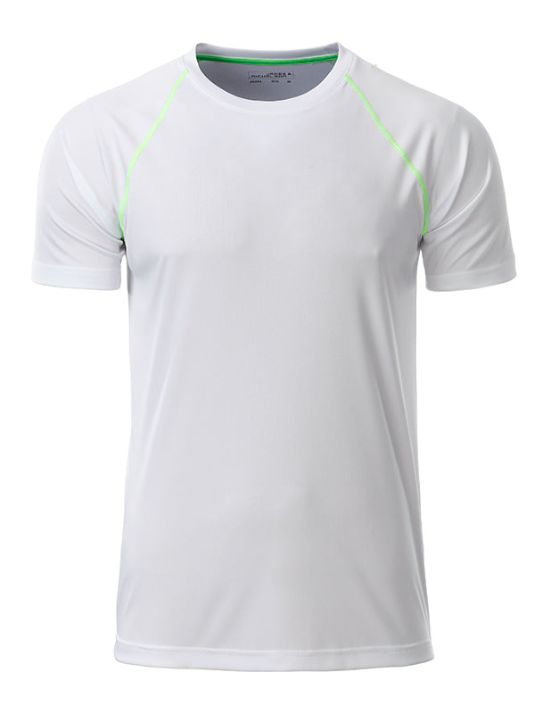 Men´s Sports T-Shirt - White/Bright-green