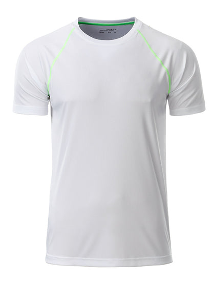 Men´s Sports T-Shirt - White/Bright-green