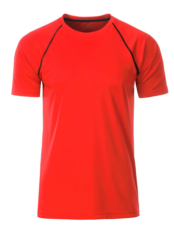 Men´s Sports T-Shirt - Bright-orange/Black