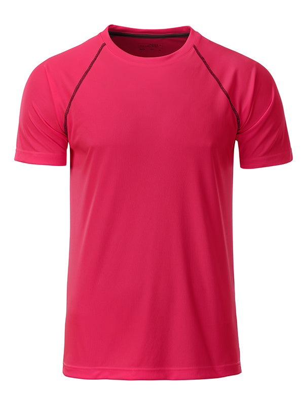 Men´s Sports T-Shirt - Bright-pink/Titan