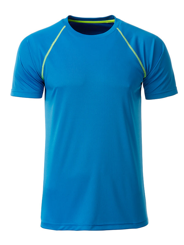 Men´s Sports T-Shirt - Bright-blue/Bright-yellow