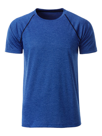 Men´s Sports T-Shirt - Blue-melange/Navy