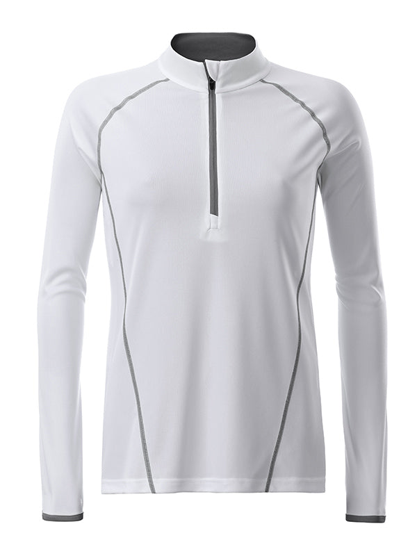 Ladies´ Sportsshirt Longsleeve - White/silver