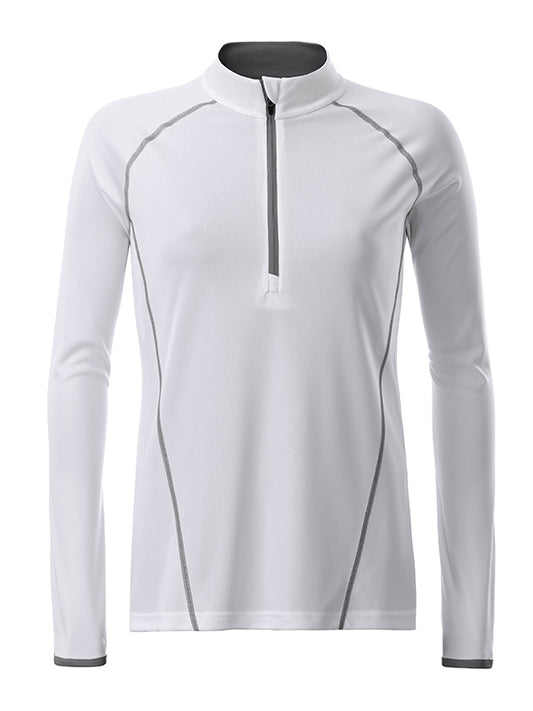 Ladies´ Sportsshirt Longsleeve - White/silver