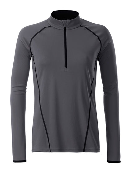 Ladies´ Sportsshirt Longsleeve - Titan/Black