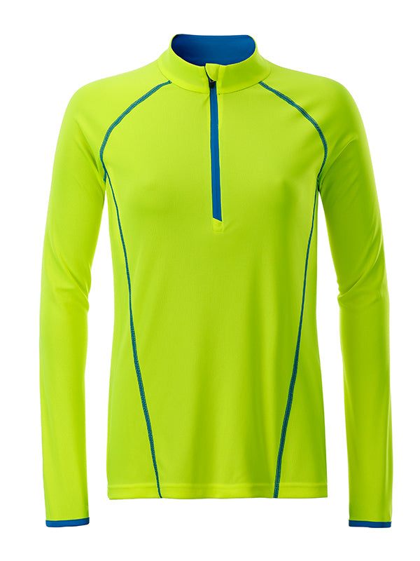 Ladies´ Sportsshirt Longsleeve - Bright-yellow/Bright-blue