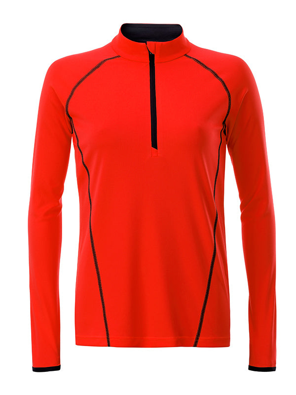 Ladies´ Sportsshirt Longsleeve - Bright-orange/Black