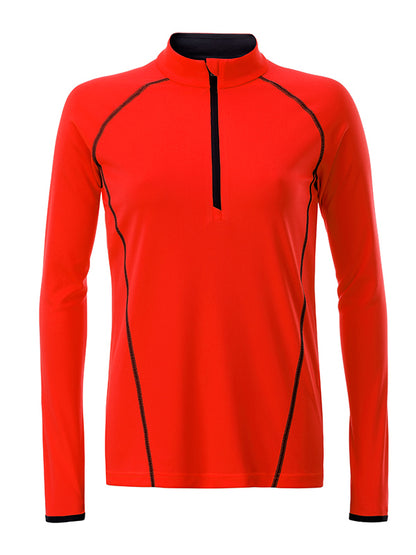 Ladies´ Sportsshirt Longsleeve - Bright-orange/Black
