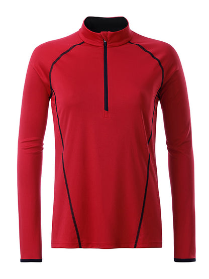 Ladies´ Sportsshirt Longsleeve - Red/Black