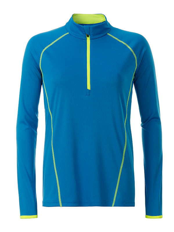 Ladies´ Sportsshirt Longsleeve - Bright-blue/Bright-yellow