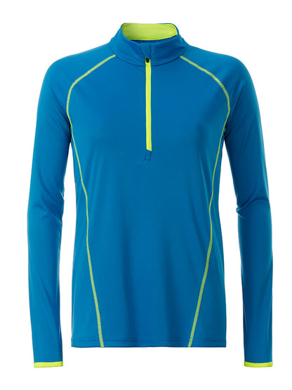 Ladies´ Sportsshirt Longsleeve - Bright-blue/Bright-yellow