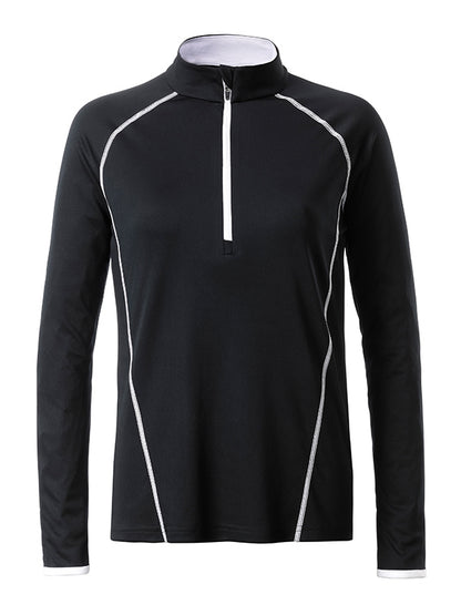 Ladies´ Sportsshirt Longsleeve - Black/White