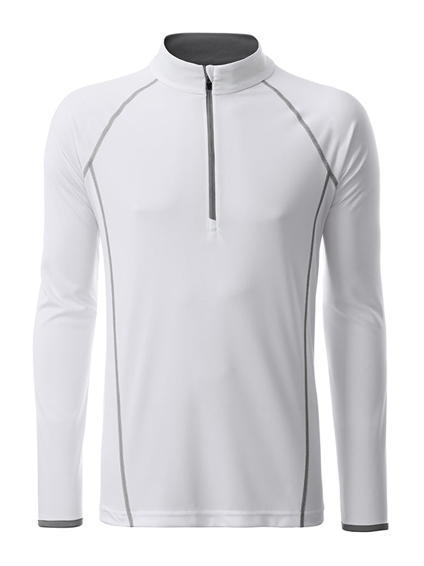 Men´s Sportsshirt Longsleeve - White/silver
