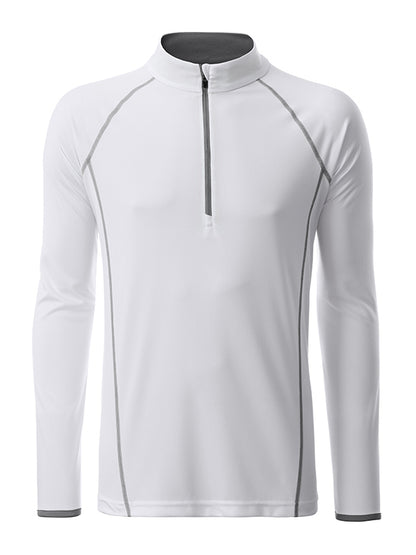 Men´s Sportsshirt Longsleeve - White/silver