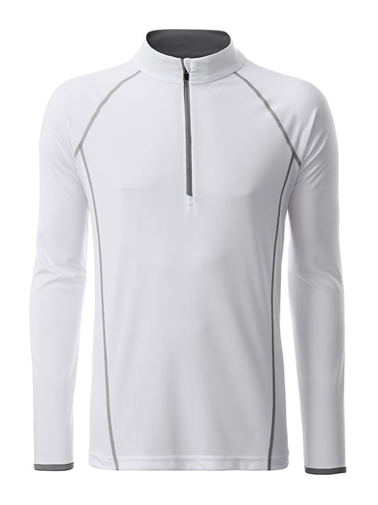 Men´s Sportsshirt Longsleeve - White/silver