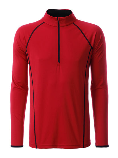 Men´s Sportsshirt Longsleeve - Red/Black