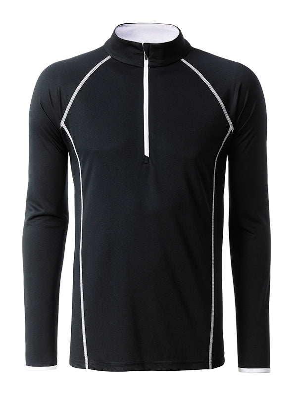 Men´s Sportsshirt Longsleeve - Black/White