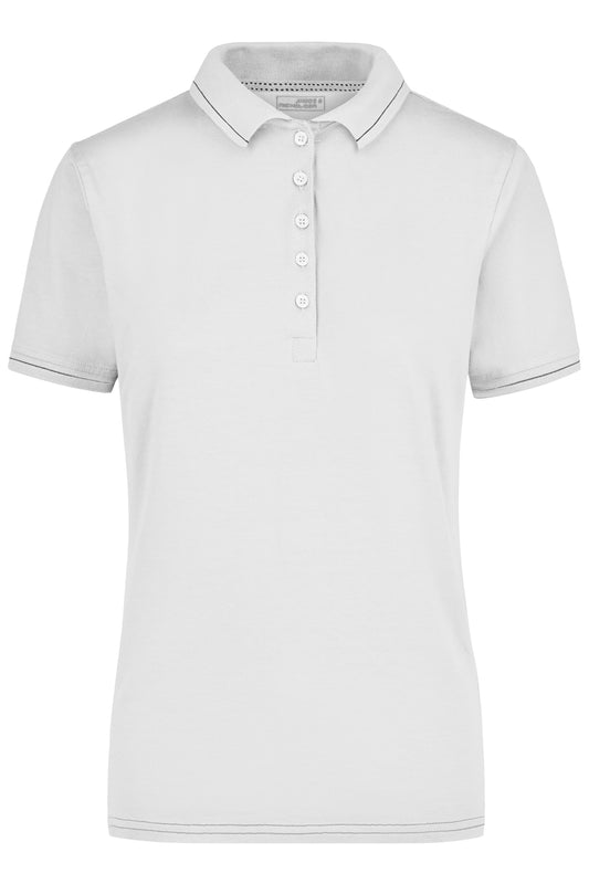 Ladies´ Elastic Polo - White/Black