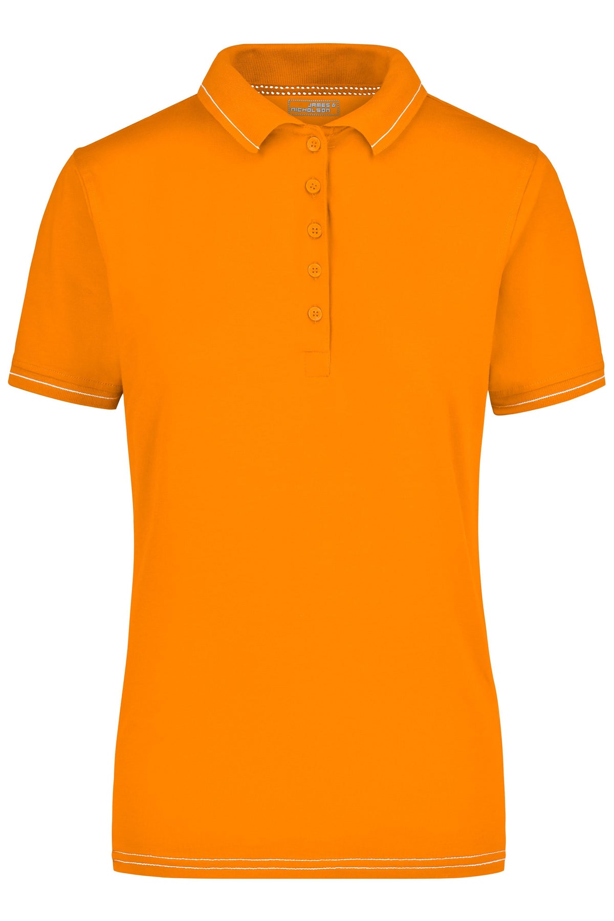 Ladies´ Elastic Polo - Orange/White