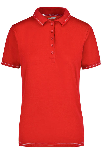 Ladies´ Elastic Polo - Red/White
