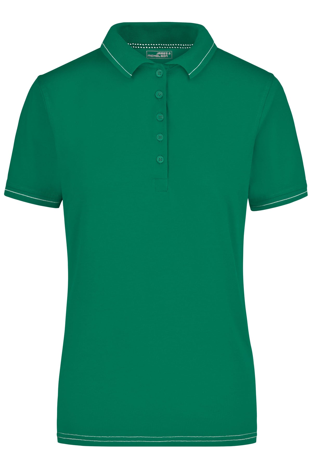 Ladies´ Elastic Polo - Irish Green/White