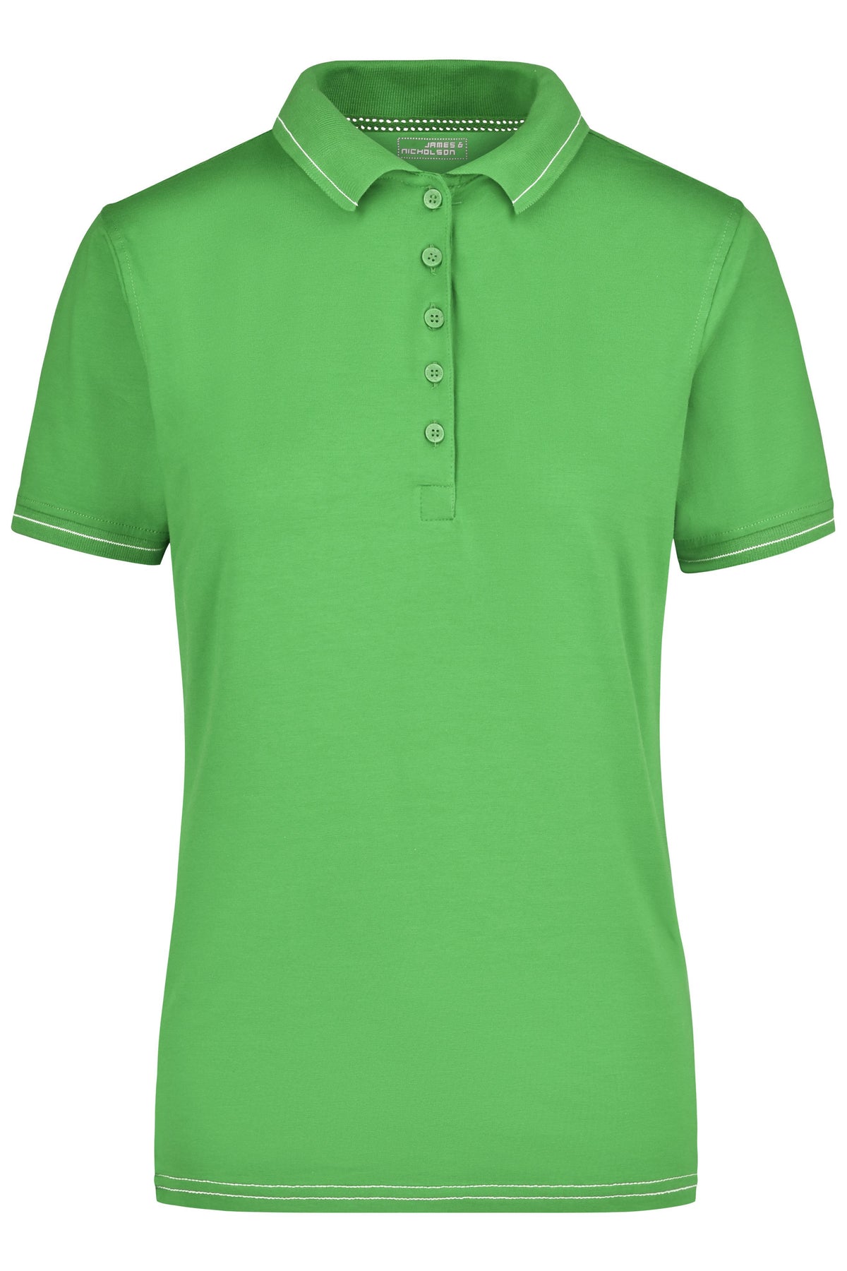 Ladies´ Elastic Polo - Limegreen/White