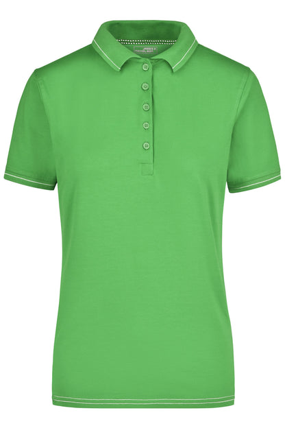 Ladies´ Elastic Polo - Limegreen/White