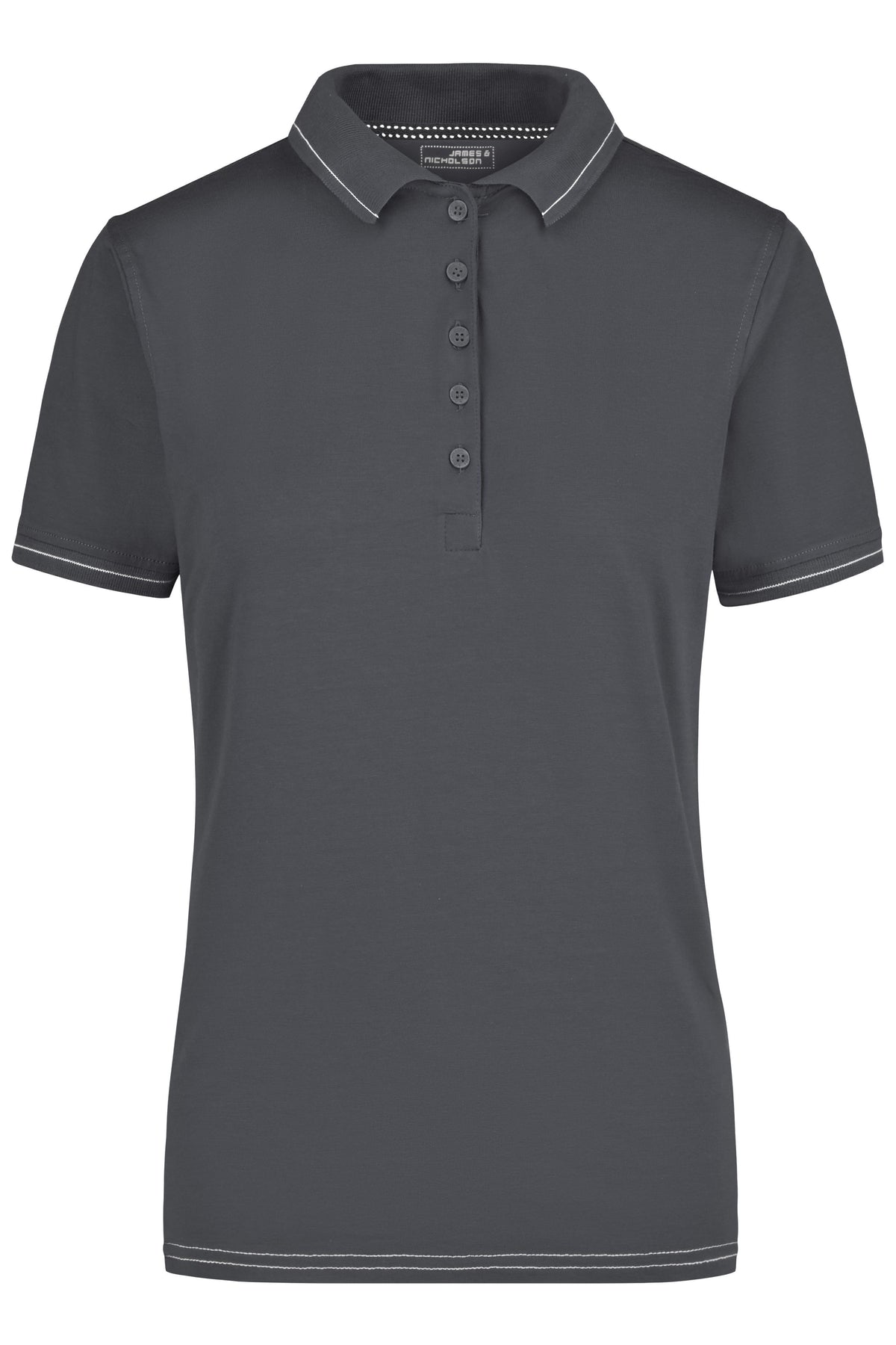 Ladies´ Elastic Polo - Graphite/White