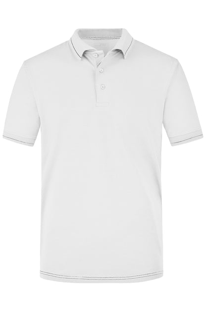 Men´s Elastic Polo - White/Black
